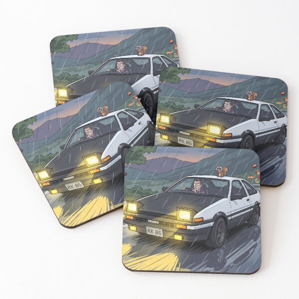 Item preview, Toyota Corolla AE86 Initial D Cartoon designed and sold by Racing Art Store.