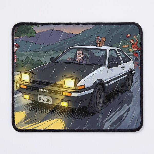 Item preview, Toyota Corolla AE86 Initial D Cartoon designed and sold by Racing Art Store.