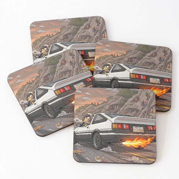 Item preview, Toyota Corolla AE86 Initial D Cartoon designed and sold by Racing Art Store.