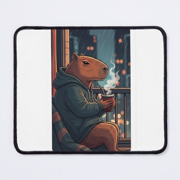 Item preview, Nighttime Capybara: Study at 3 AM designed and sold by Capi Chill Co.