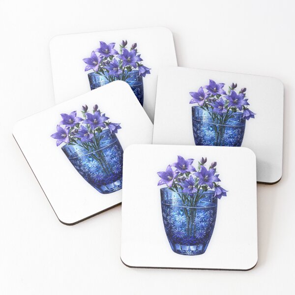 Item preview, Edo Kiriko Glass Specimen: Indigo Bellflowers — 瑠璃桔梗 designed and sold by NYAO-YUUKI.