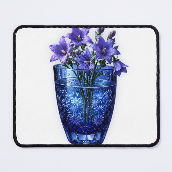 Item preview, Edo Kiriko Glass Specimen: Indigo Bellflowers — 瑠璃桔梗 designed and sold by NYAO-YUUKI.