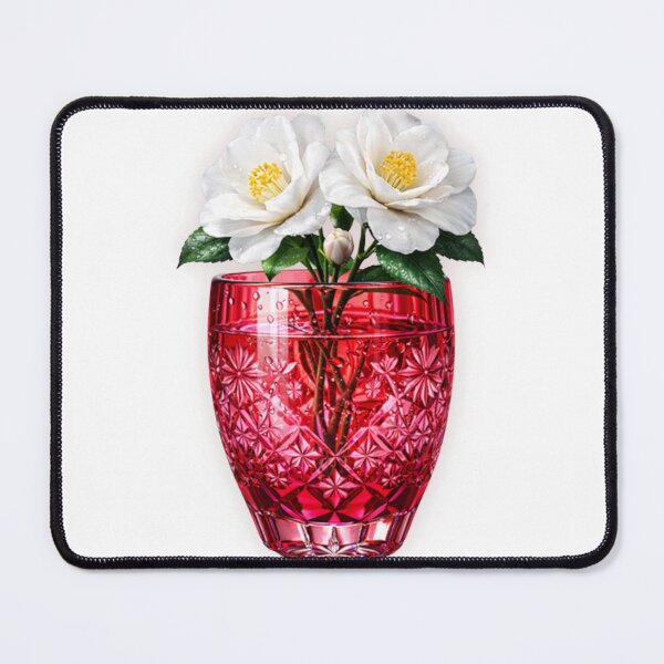 Item preview, Edo Kiriko Glass Specimen: Ruby Camellias — 金赤椿 designed and sold by NYAO-YUUKI.