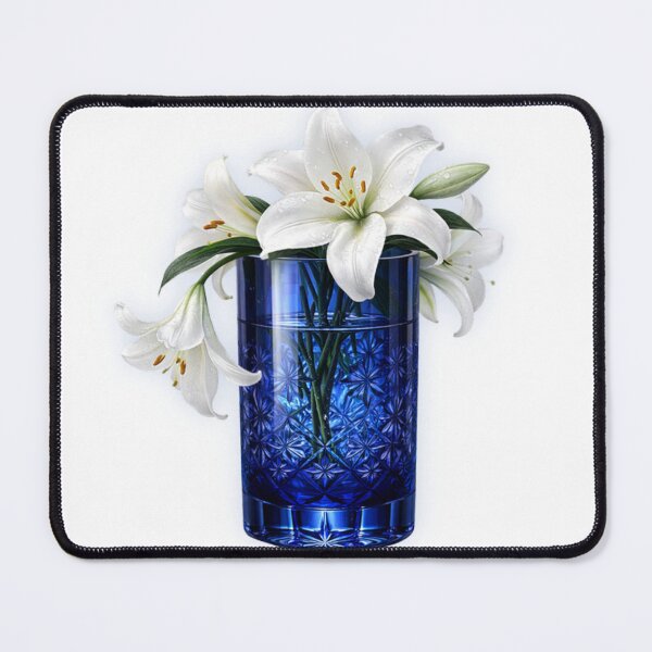 Item preview, Edo Kiriko Glass Specimen: Indigo Lilies — 瑠璃白百合 designed and sold by NYAO-YUUKI.