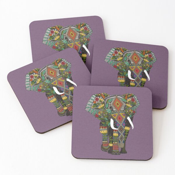 Item preview, floral elephant violet designed and sold by scrummy.