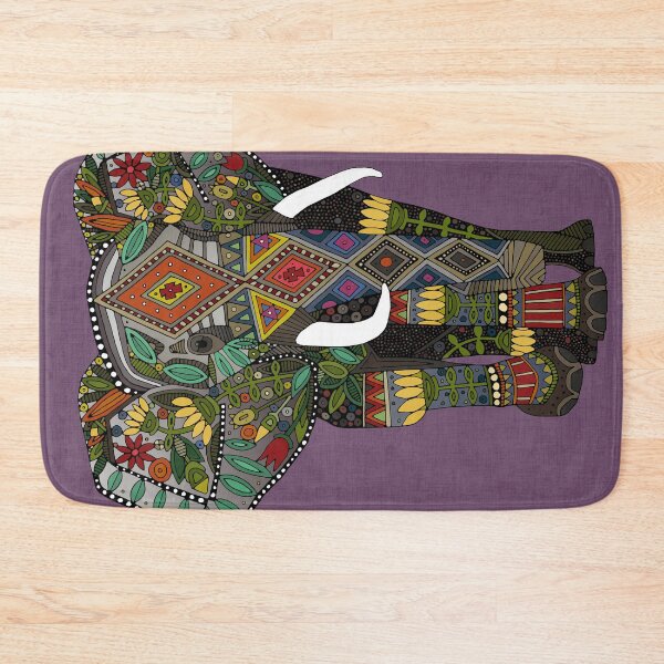 Item preview, floral elephant violet designed and sold by scrummy.