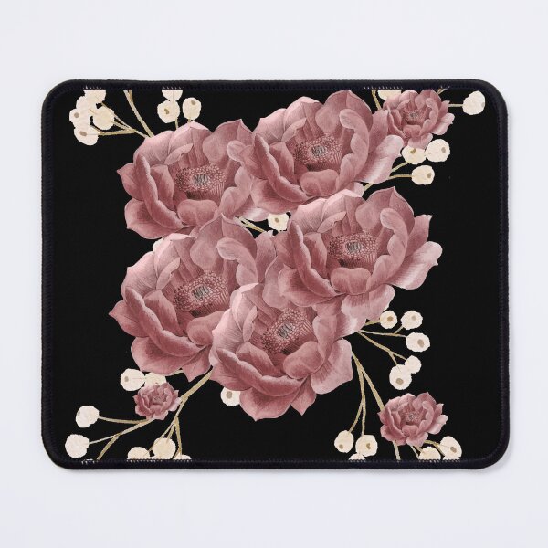 Item preview, Pink Floral Luxury on Black | Elegant Flower Art Gift designed and sold by Rawafi Art Studio.
