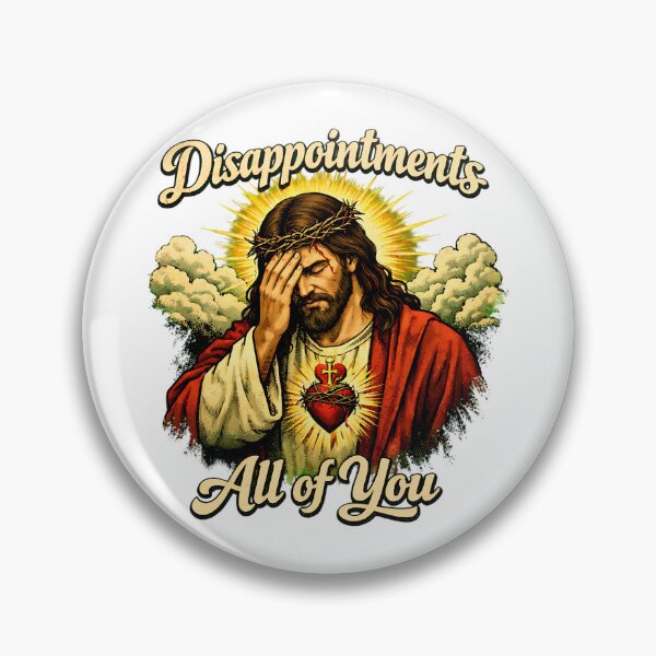 Item preview, Disappointments Jesus Sacred Heart Illustration Vintage Religious Humor Dark Irony designed and sold by Thread-Riot.