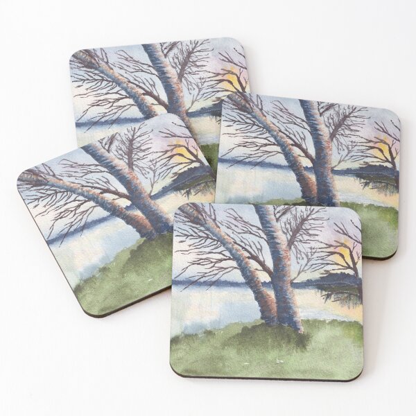 Item preview, Lakeside Birches at Dawn designed and sold by The Elderberry Blossom.