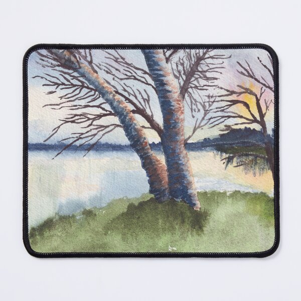 Item preview, Lakeside Birches at Dawn designed and sold by The Elderberry Blossom.