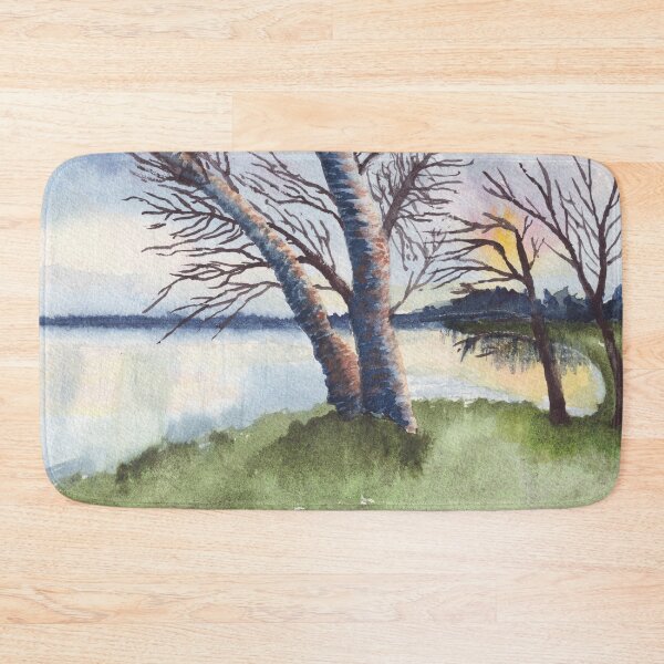 Item preview, Lakeside Birches at Dawn designed and sold by The Elderberry Blossom.