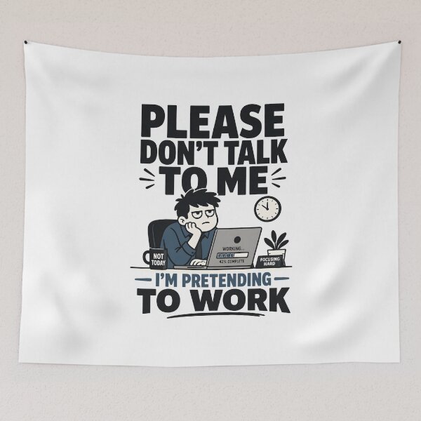 Item preview, Funny Work Shirt – Please Don’t Talk To Me I’m Pretending To Work Tee, Office Humor Shirt, Lazy Work Meme Graphic designed and sold by lamiarte.