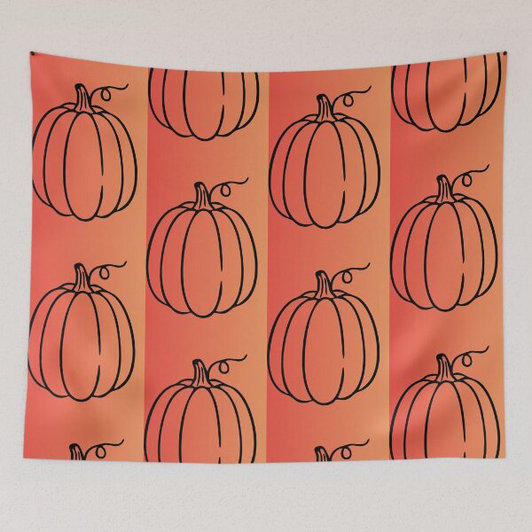 Item preview, Minimalist Pumpkin Line Art on Orange Gradient designed and sold by meri3465.