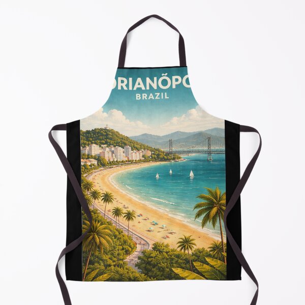 Item preview, Florianópolis Brazil Minimalist Travel Poster – Retro Beach Wall Art designed and sold by ElartedeNoel.