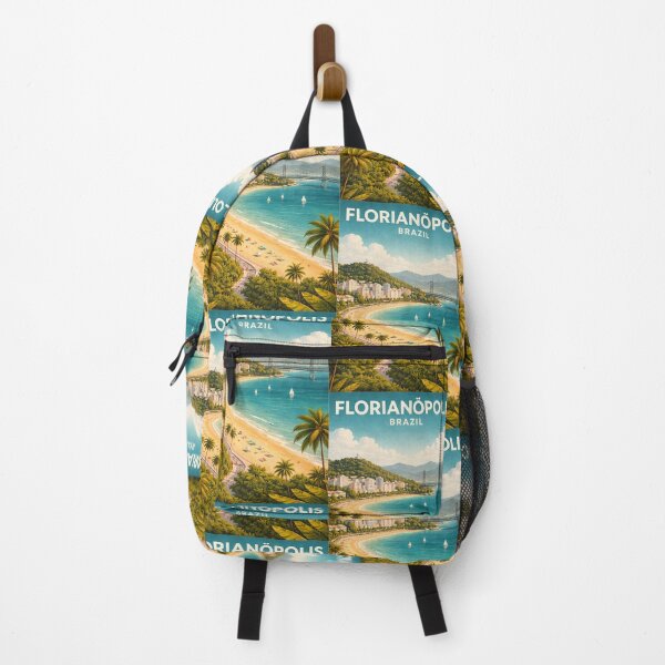 Item preview, Florianópolis Brazil Minimalist Travel Poster – Retro Beach Wall Art designed and sold by ElartedeNoel.