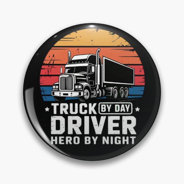 Item preview, Truck Driver by Day Hero by Night Funny Trucker Retro Vintage Design designed and sold by ChillDrop.
