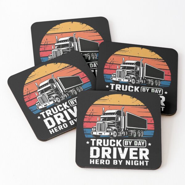Item preview, Truck Driver by Day Hero by Night Funny Trucker Retro Vintage Design designed and sold by ChillDrop.