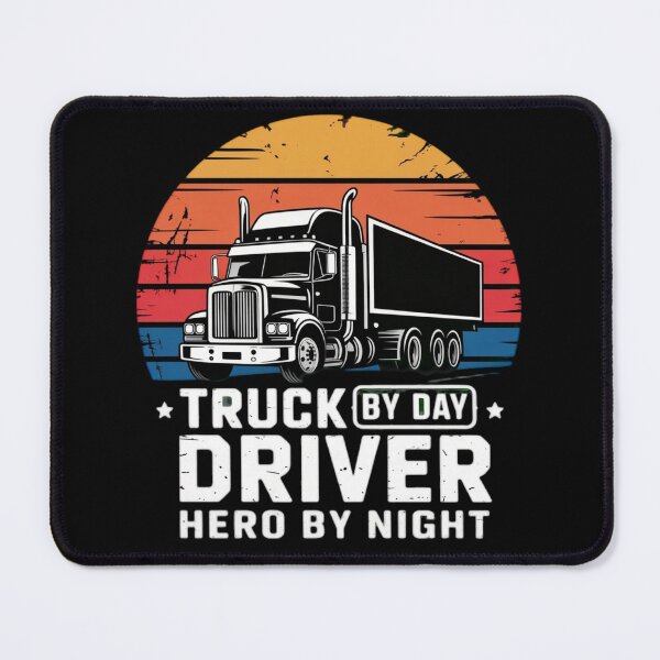 Item preview, Truck Driver by Day Hero by Night Funny Trucker Retro Vintage Design designed and sold by ChillDrop.