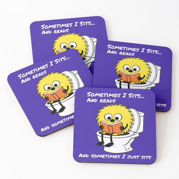 Item preview, Sometimes I Sits and Reads – Funny Bathroom Humor Cartoon dark shirts designed and sold by TheBibleStop.