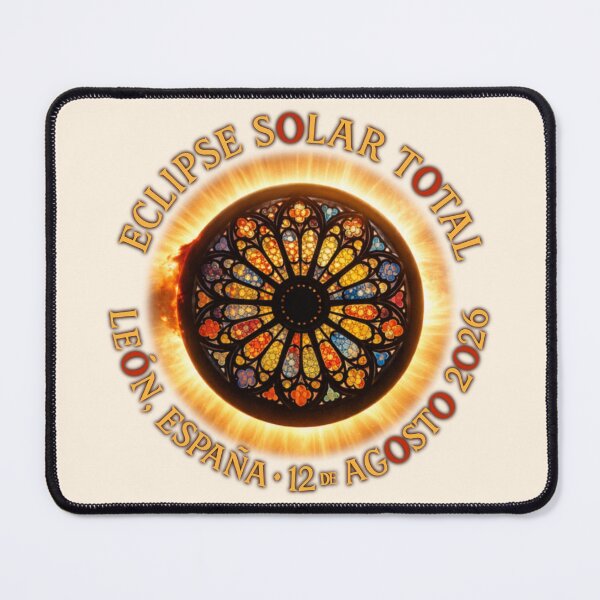 Item preview, Total Solar Eclipse León Spain 2026 – Stained Glass Cathedral Art designed and sold by LaPolilladPapel.