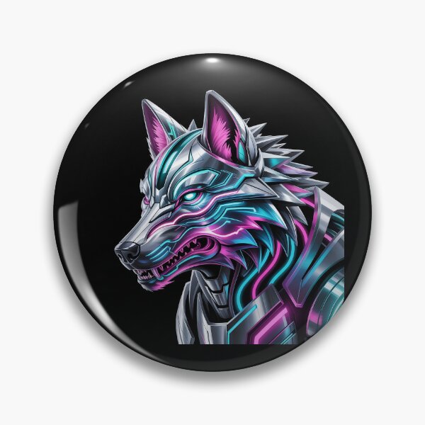 Item preview, Cybernetic Neon Wolf - Futuristic Cyberpunk Art designed and sold by PaulyTechStudio.