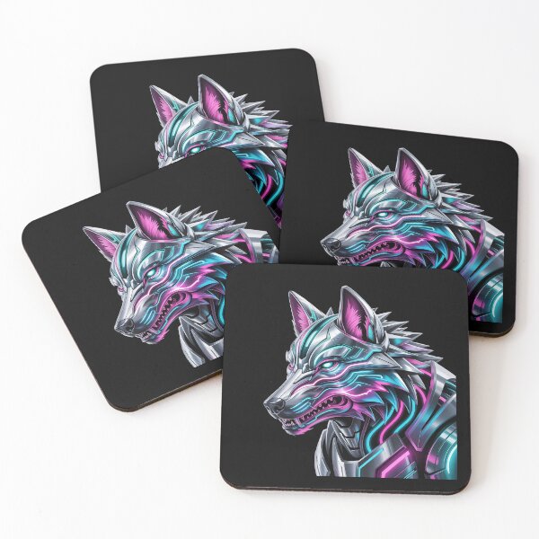 Item preview, Cybernetic Neon Wolf - Futuristic Cyberpunk Art designed and sold by PaulyTechStudio.