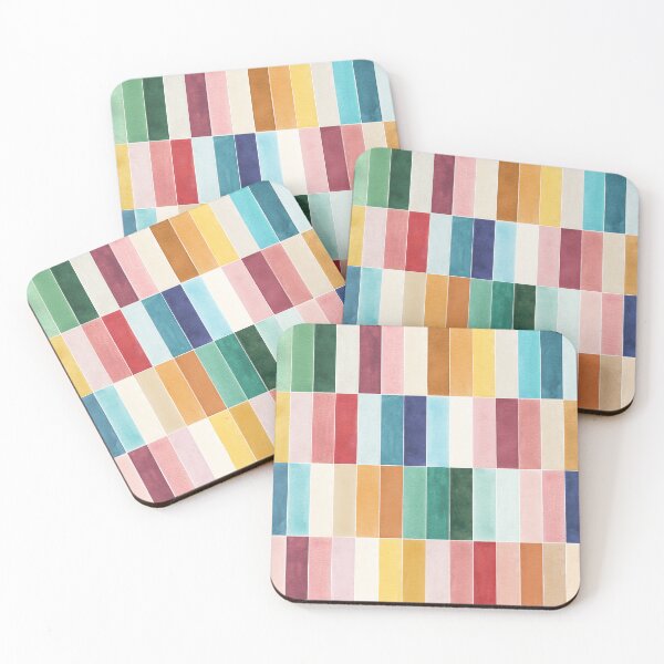 Item preview, Colorful Summer Stripes - Multicolored Rectangular Tiles designed and sold by ninoladesign.