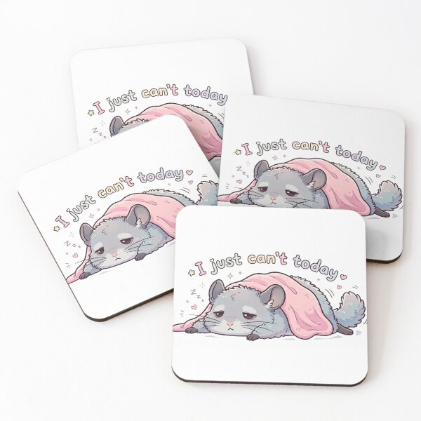 Item preview, Kawaii Chinchilla “I Just Can’t Today” Sticker | Cute Tired Animal Aesthetic | Relatable Introvert Mood designed and sold by Eart98.