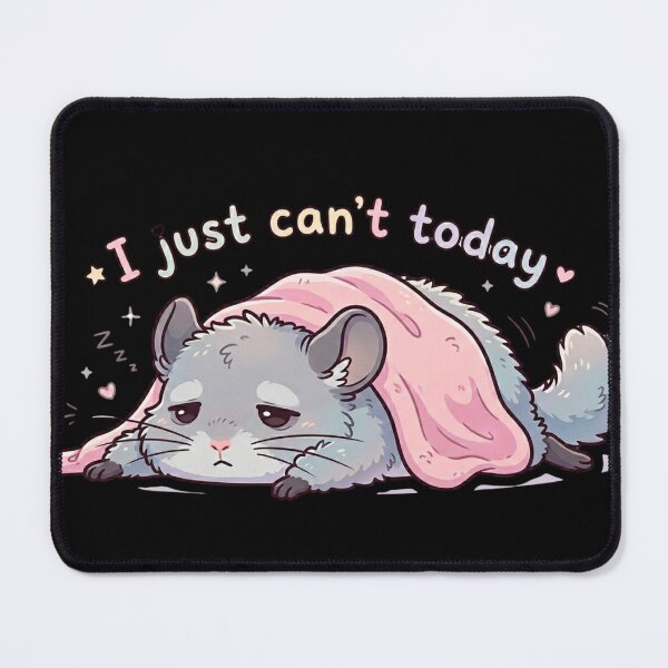 Item preview, Kawaii Chinchilla “I Just Can’t Today” Sticker | Cute Tired Animal Aesthetic | Relatable Introvert Mood designed and sold by Eart98.