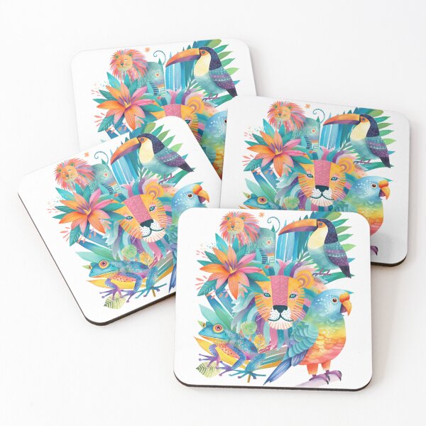 Item preview, Whimsical Jungle Animal Illustration in Colorful Pastels designed and sold by Szpaku desart .