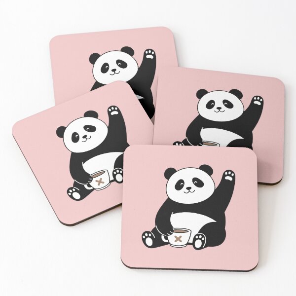 Item preview, Cute Panda Coffee Mug Sticker - Kawaii Animal Drinking Coffee designed and sold by Spectrum Art Gallery.
