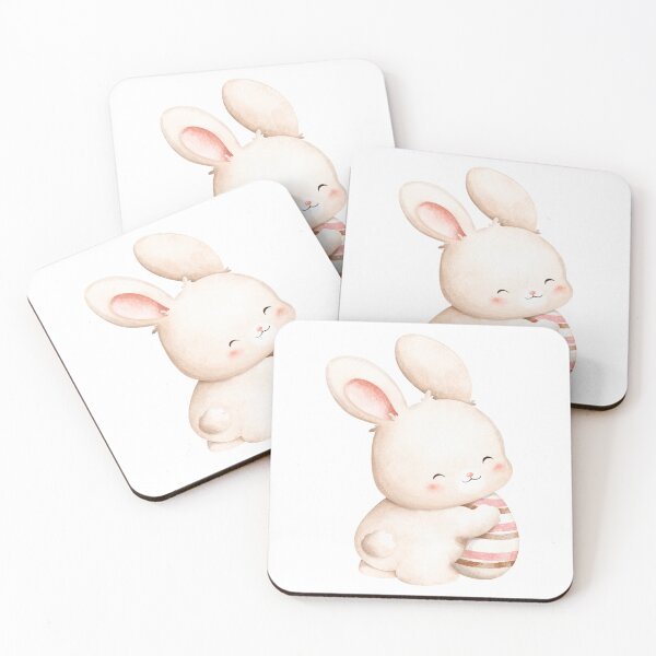 Item preview, Watercolor Easter Bunny with Pastel Eggs - Adorable Spring Holiday Gift designed and sold by FuzionRaptor.