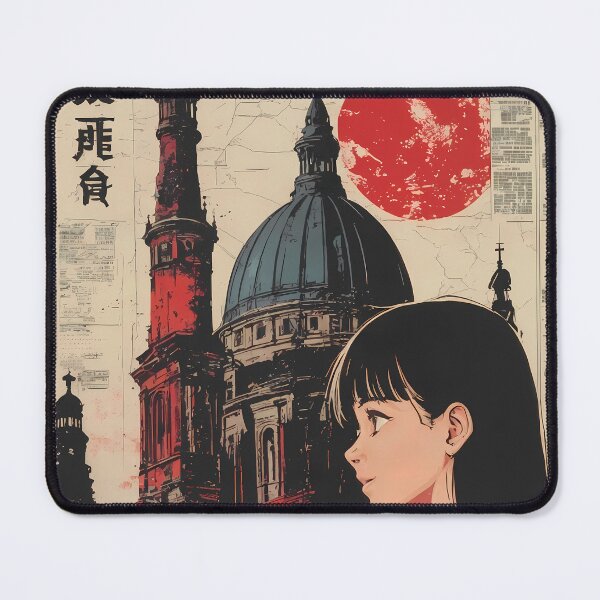 Item preview, Berlin Cathedral Retro Japanese Travel Poster with Anime Girl – Berlin Germany designed and sold by JacksoonLester.