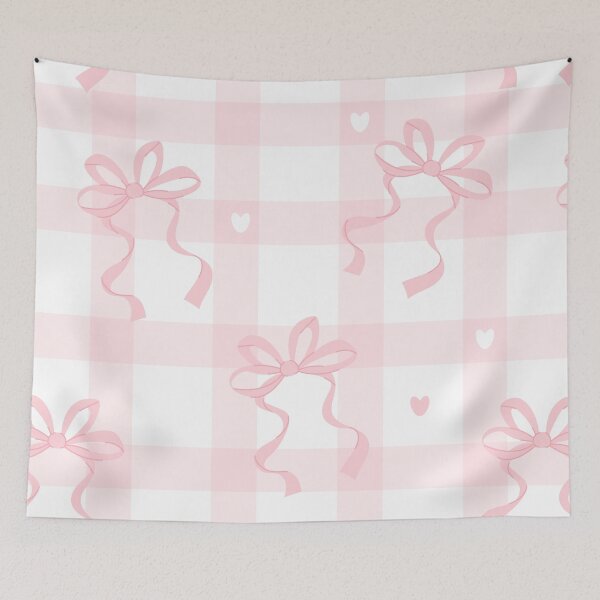 Item preview, Pink Gingham Bow Pattern Coquette Aesthetic Cute Design designed and sold by Hannah-Yei.