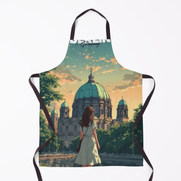 Item preview, Anime Girl Dreaming at Berlin Cathedral – Retro Anime Travel Illustration Berlin designed and sold by JacksoonLester.