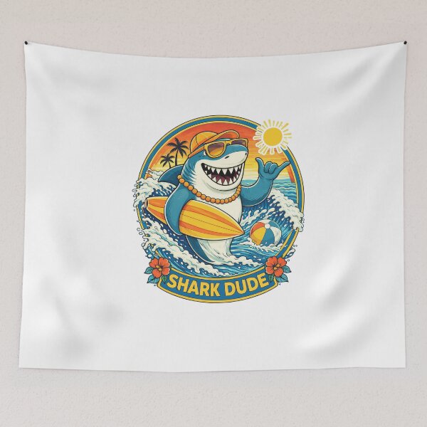 Item preview, Stay Positive Chill Shark Surf Vibes Retro Summer designed and sold by Timegraf.