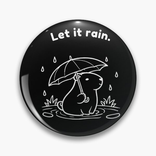 Item preview, Let it Rain Capybara – Cute Simple Design designed and sold by PAPIRO SIGLO XXI.