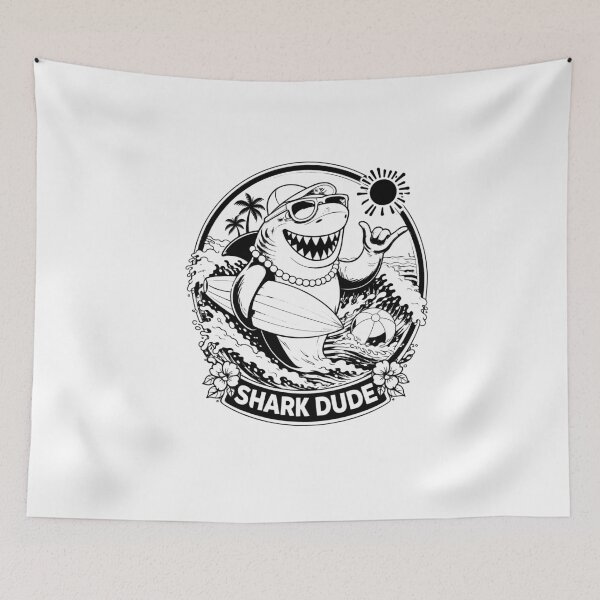 Item preview, Stay Positive Chill Shark Surf Vibes Retro Summer designed and sold by Timegraf.