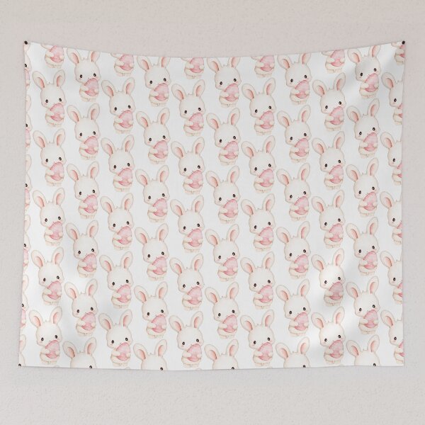 Item preview, Watercolor Easter Bunny with Pastel Eggs - Adorable Spring Holiday Gift designed and sold by FuzionRaptor.