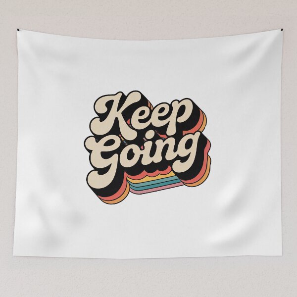 Aperçu de l'œuvre Retro Keep Going Motivational Typography – Vintage Positive Quote Aesthetic Design créée et vendue par Timegraf.
