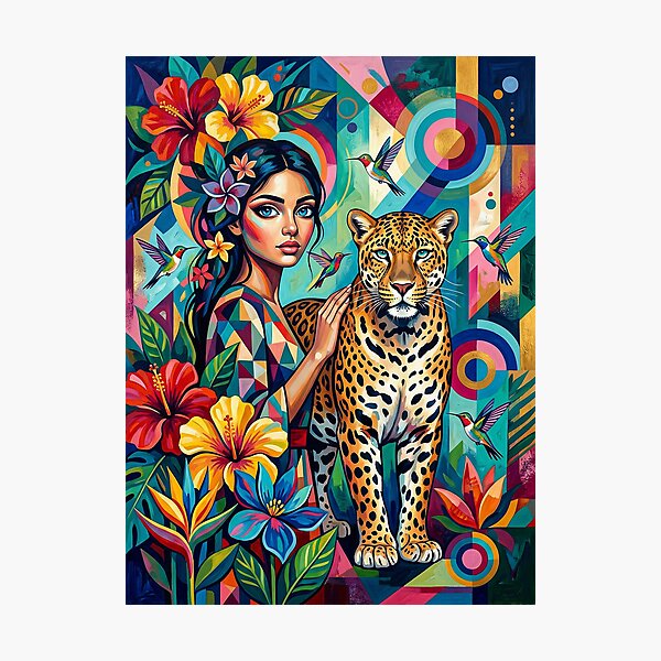 Item preview, A woman and a leopard. designed and sold by Natalia-Vlad.
