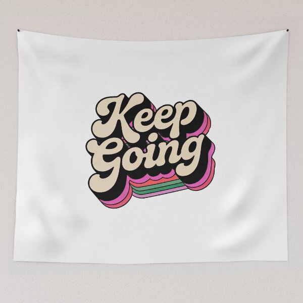 Aperçu de l'œuvre Retro Keep Going Motivational Typography – Vintage Positive Quote Aesthetic Design créée et vendue par Timegraf.