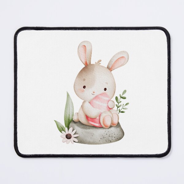 Item preview, Watercolor Easter Bunny with Pastel Eggs - Adorable Spring Holiday Gift designed and sold by FuzionRaptor.