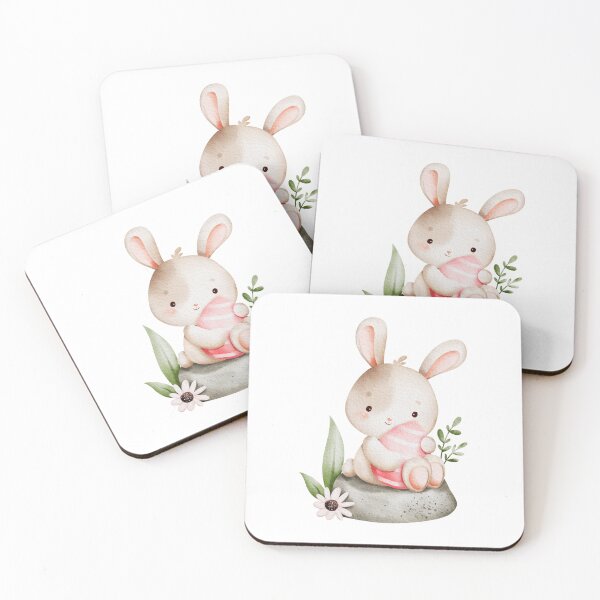 Item preview, Watercolor Easter Bunny with Pastel Eggs - Adorable Spring Holiday Gift designed and sold by FuzionRaptor.