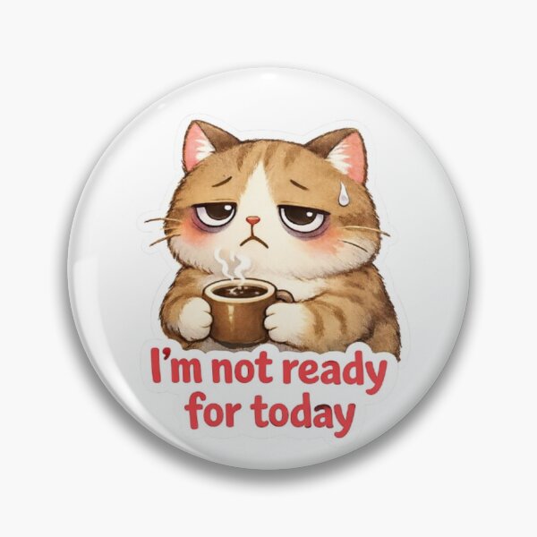 Item preview, Tired cat "I'm not ready for today" designed and sold by Nyx-Styx.