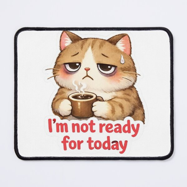 Item preview, Tired cat "I'm not ready for today" designed and sold by Nyx-Styx.