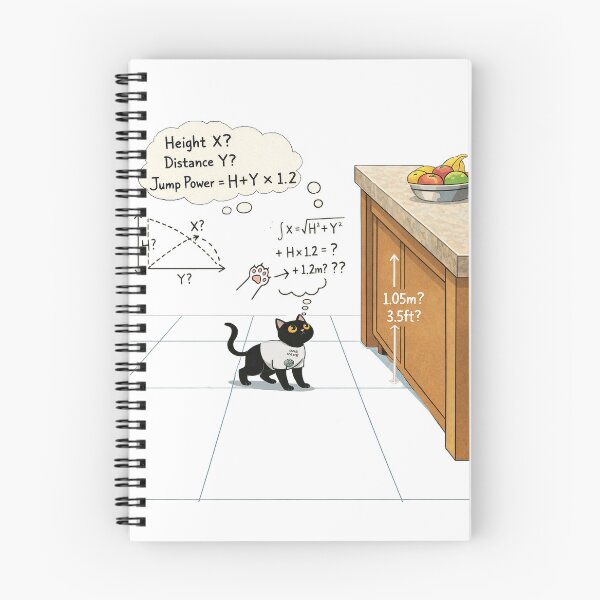 Item preview, Cinder Cat Jump Equation Math T-Shirt, Nerdy Science Humor Tee designed and sold by Cinderbox-Store.