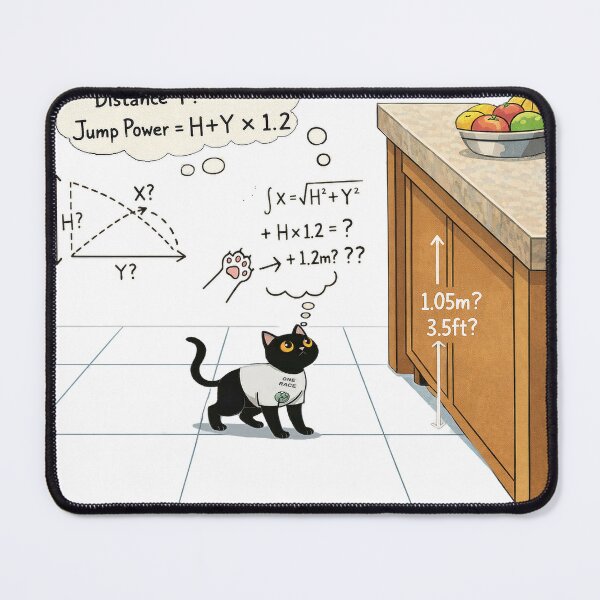 Item preview, Cinder Cat Jump Equation Math T-Shirt, Nerdy Science Humor Tee designed and sold by Cinderbox-Store.