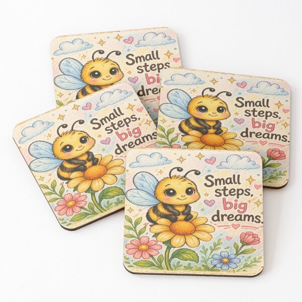 Item preview, smallsteps big dreams cute bee aesthetic design designed and sold by TALKARII.