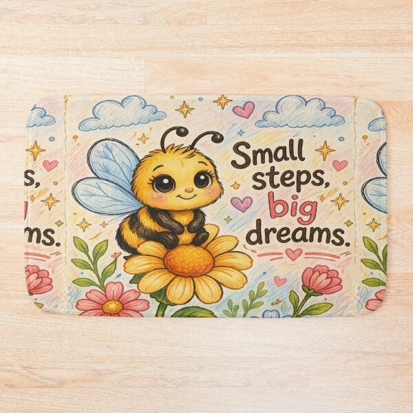 Item preview, smallsteps big dreams cute bee aesthetic design designed and sold by TALKARII.